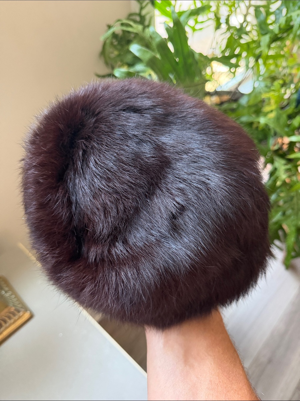 Vintage mink fur pillbox hat - Picture 5 of 6